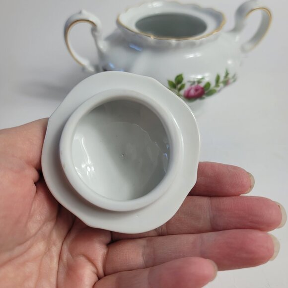 Traditions China Johann Haviland Moss Rose Sugar Bowl White with Pink Roses - Picture 5 of 16